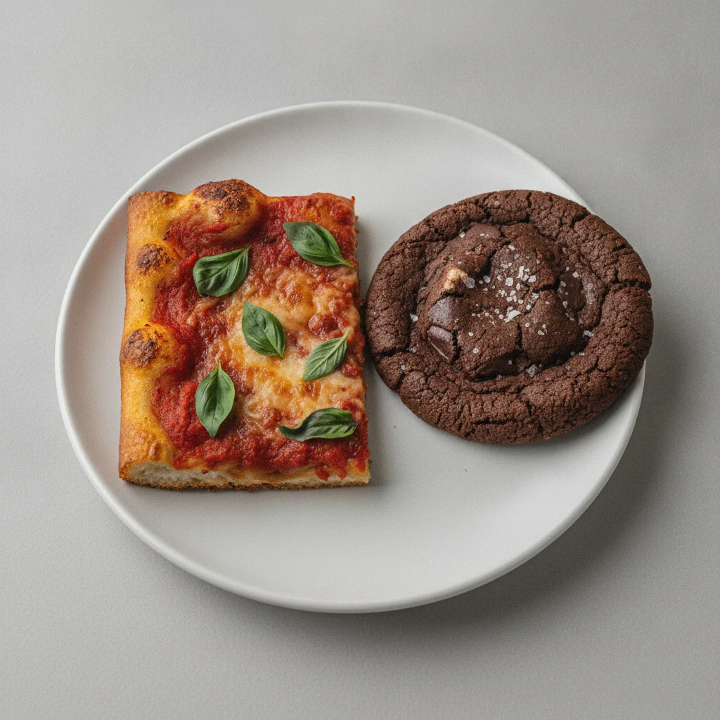 Vegetarian Boxed Meal - Classic Vegetarian Detroit Style Pizza Slice and Cookie Vegetarian Boxed Meal - Classic Vegetarian Detroit Style Pizza Slice and Cookie
