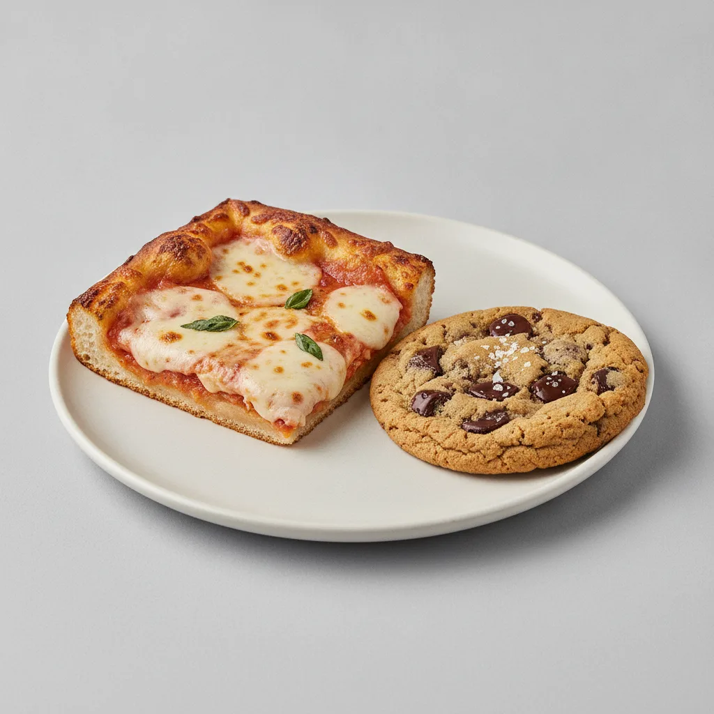 Classic Vodka Detroit Style Pizza Slice and Cookie Classic Vodka Detroit Style Pizza Slice and Cookie
