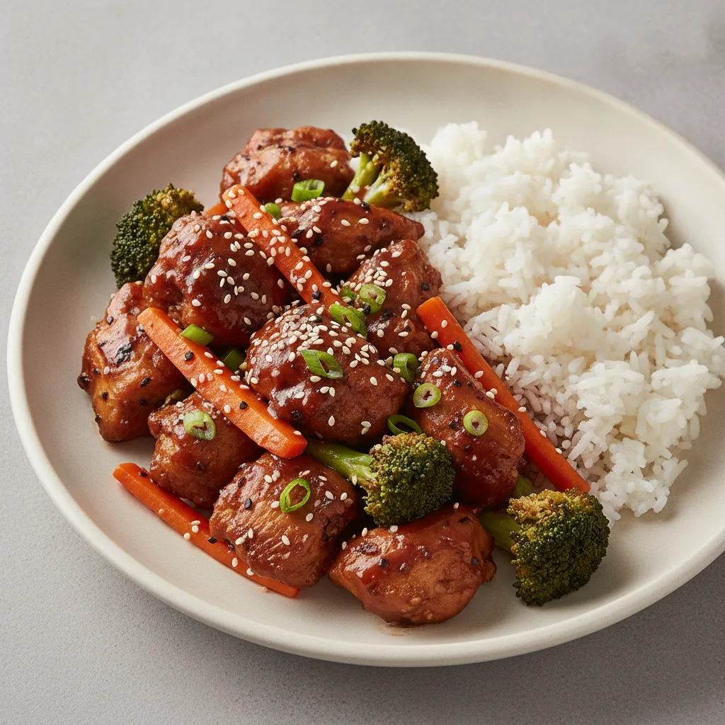 Mongolian Chicken with White Rice Mongolian Chicken with White Rice