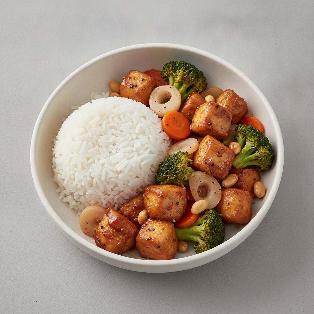 Kung Pao Chicken with White Rice Kung Pao Chicken with White Rice