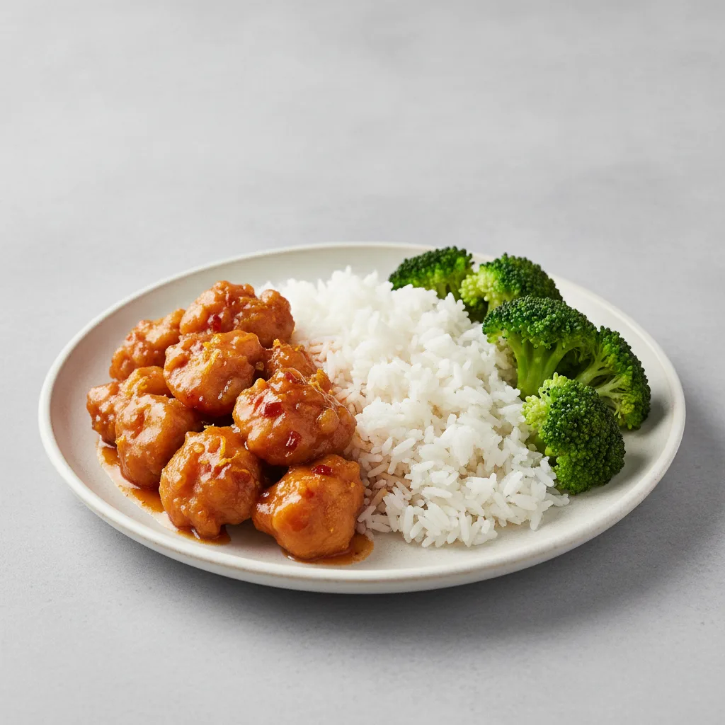 Orange Peel Chicken with White Rice Orange Peel Chicken with White Rice
