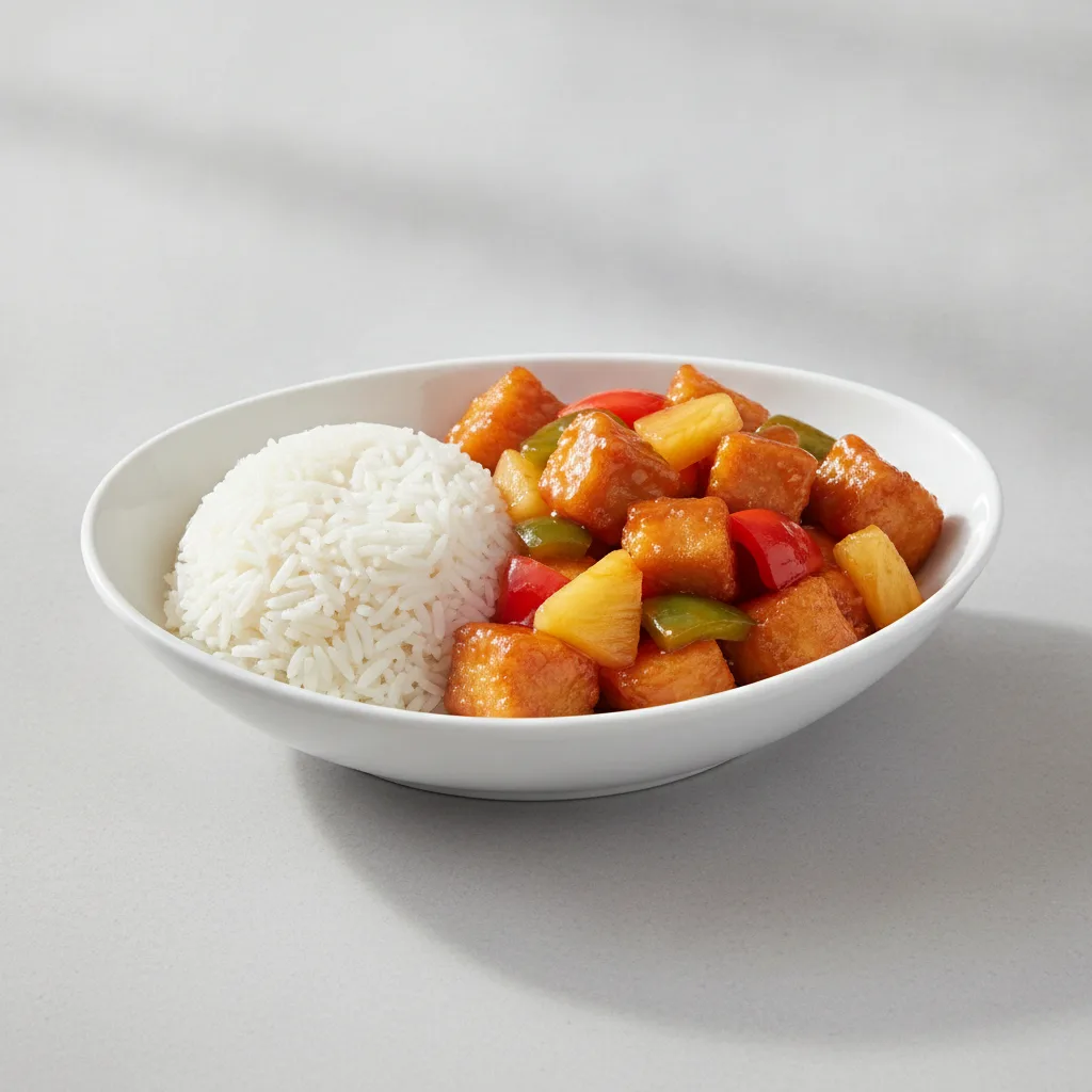 Sweet and Sour Chicken with White Rice Sweet and Sour Chicken with White Rice
