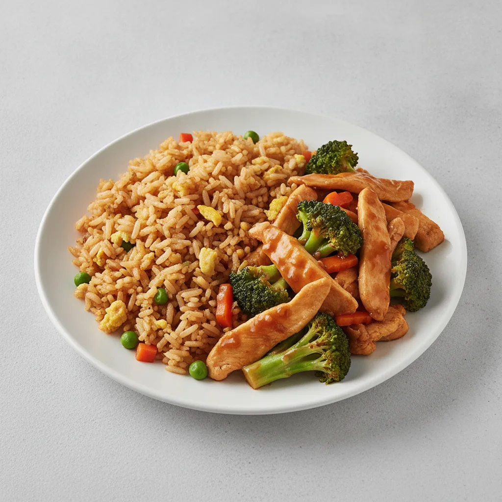Mandarin Broccoli with Chicken and Fried Rice Mandarin Broccoli with Chicken and Fried Rice