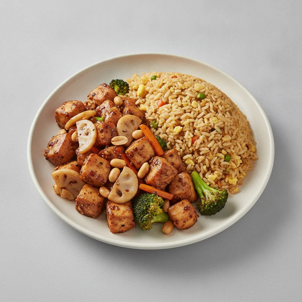 Kung Pao Chicken with Fried Rice Kung Pao Chicken with Fried Rice