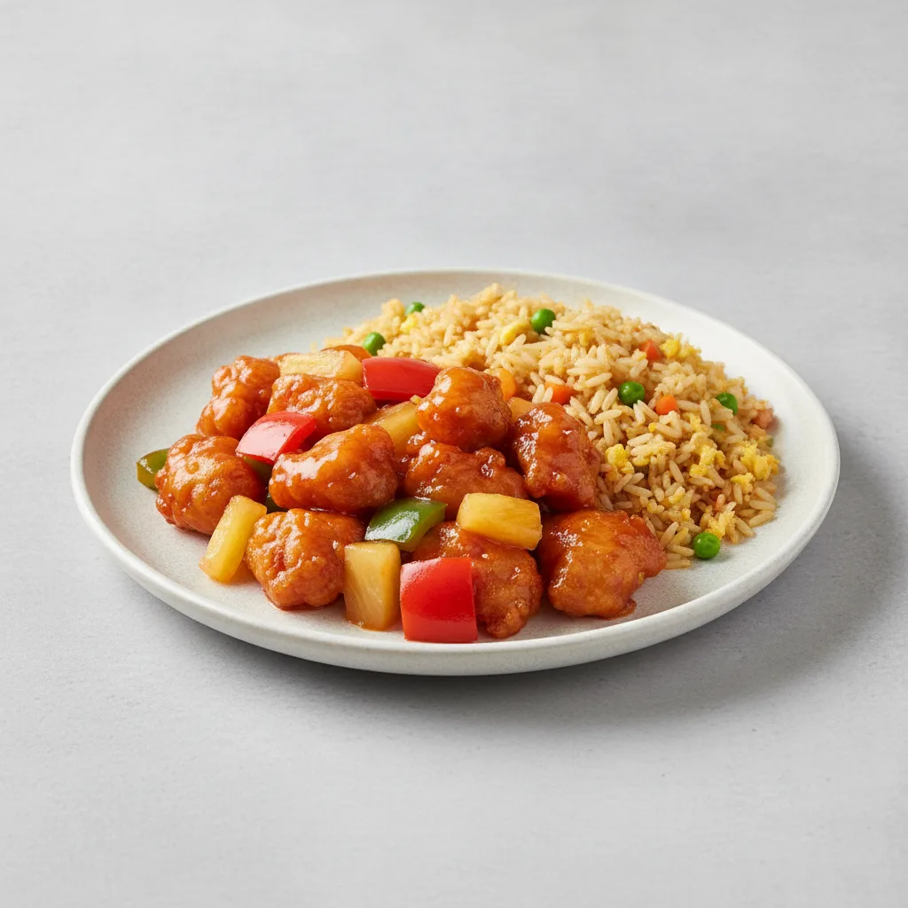 Sweet and Sour Chicken with Fried Rice Sweet and Sour Chicken with Fried Rice