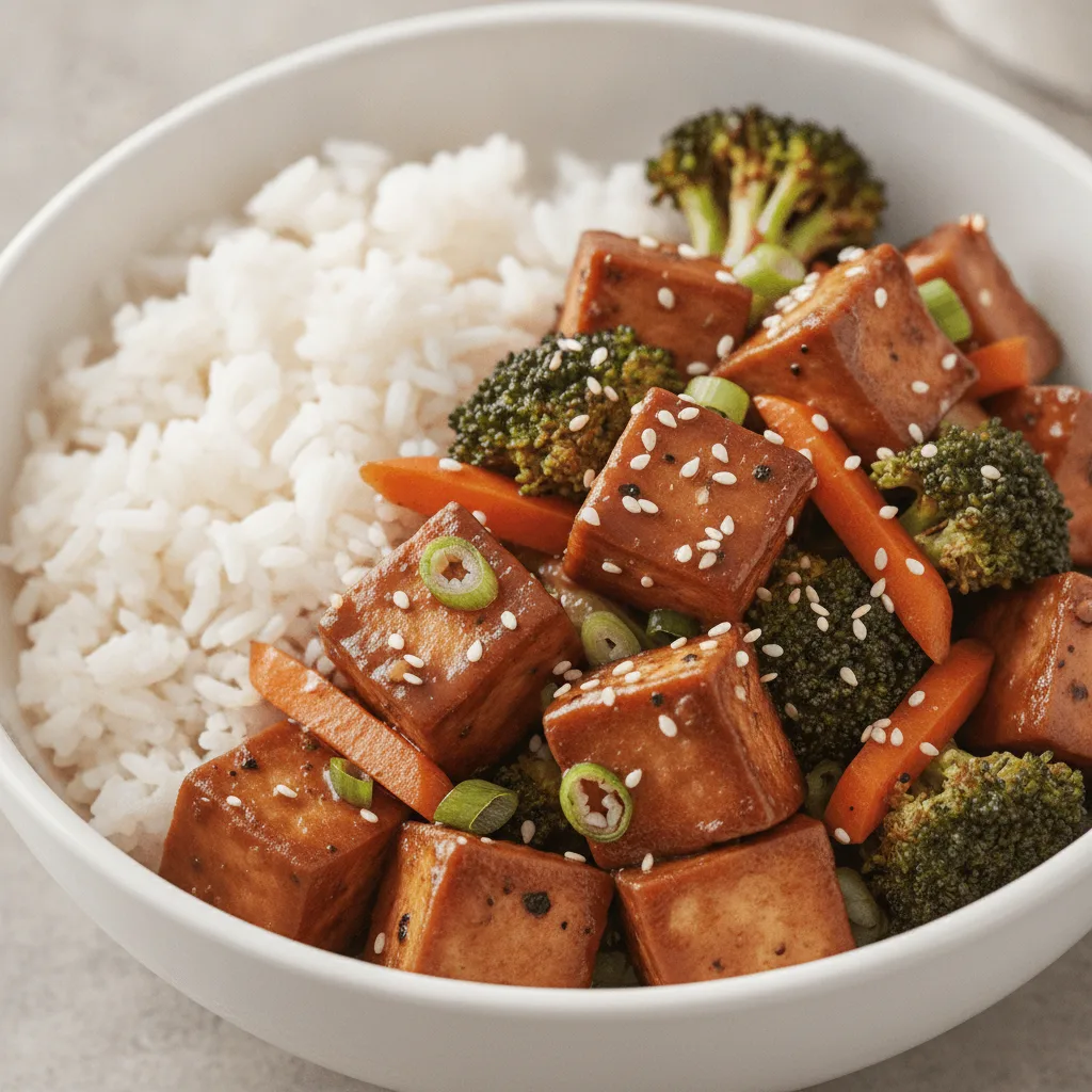 Mongolian Tofu with White Rice Mongolian Tofu with White Rice