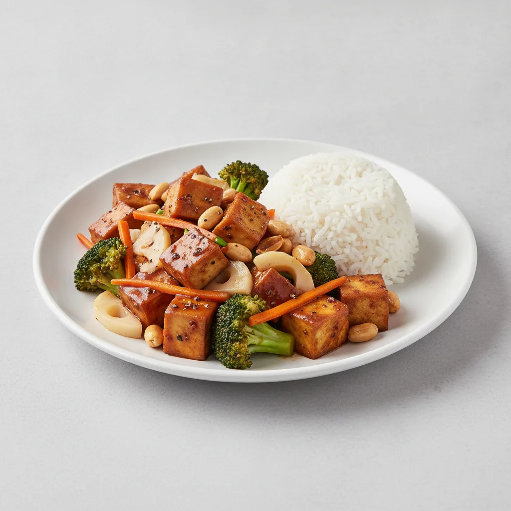Kung Pao Tofu with White Rice Kung Pao Tofu with White Rice