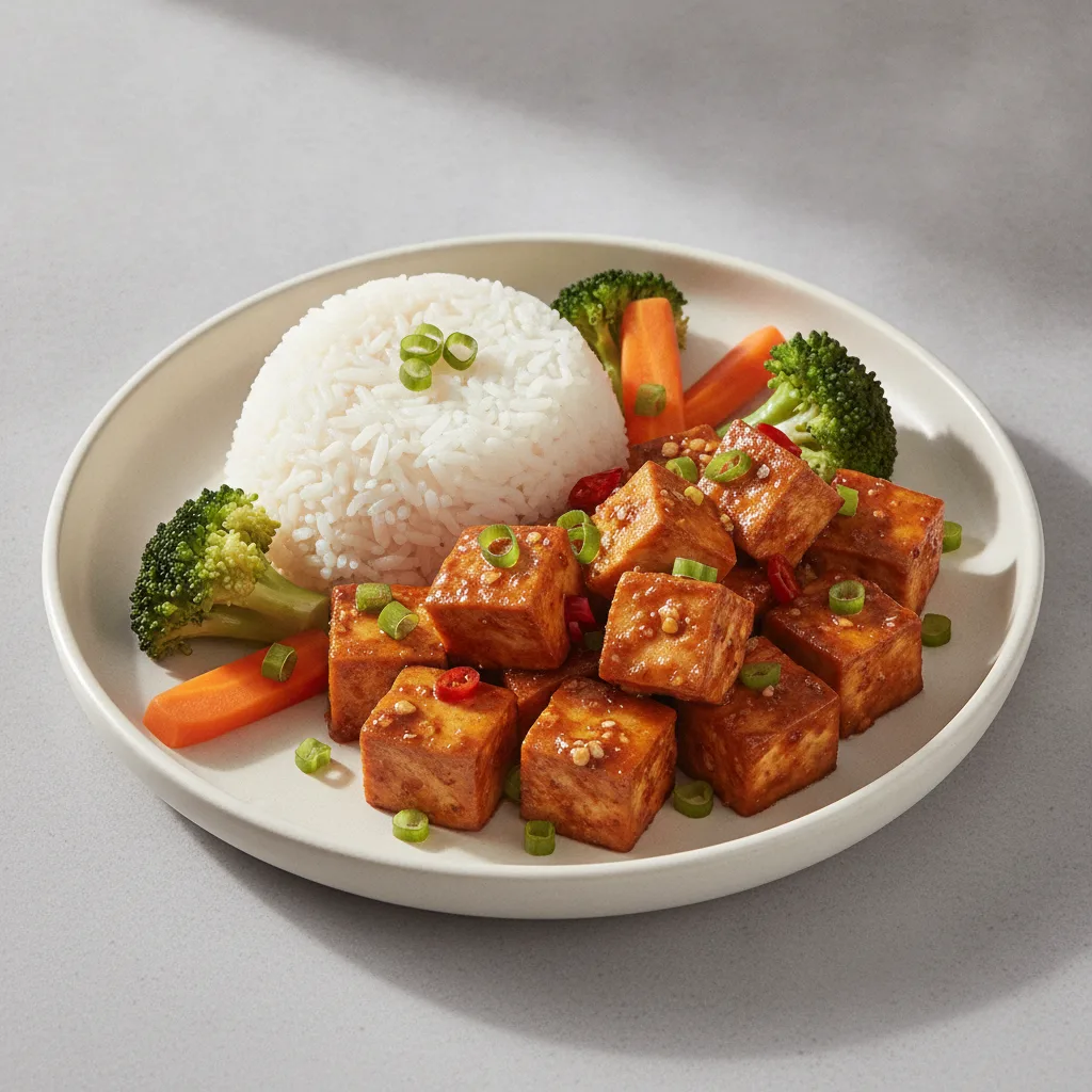 Szechuan Tofu with White Rice Szechuan Tofu with White Rice
