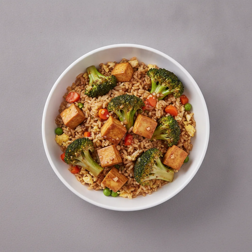Mandarin Broccoli with Tofu and Fried Rice Mandarin Broccoli with Tofu and Fried Rice