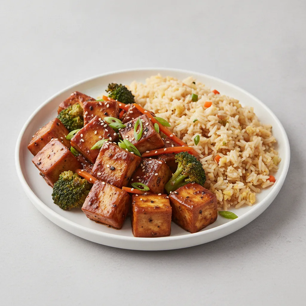 Mongolian Tofu with Fried Rice Mongolian Tofu with Fried Rice