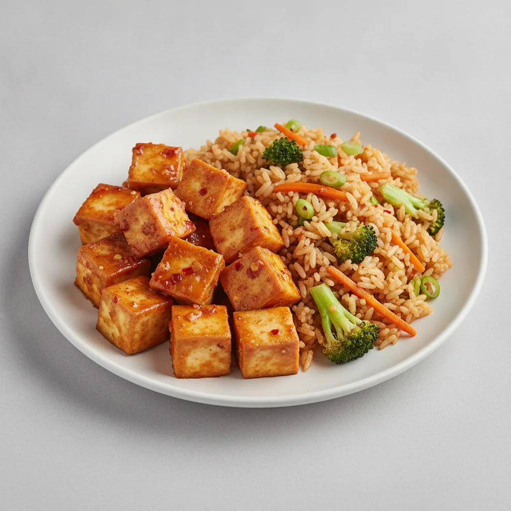 Szechuan Tofu with Fried Rice Szechuan Tofu with Fried Rice