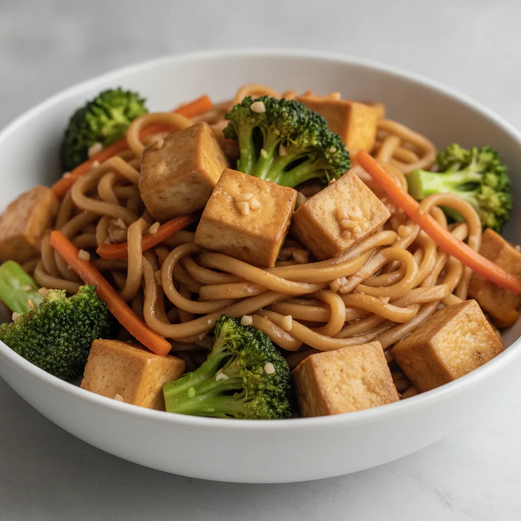 Mandarin Broccoli with Tofu and Lo Mein Mandarin Broccoli with Tofu and Lo Mein