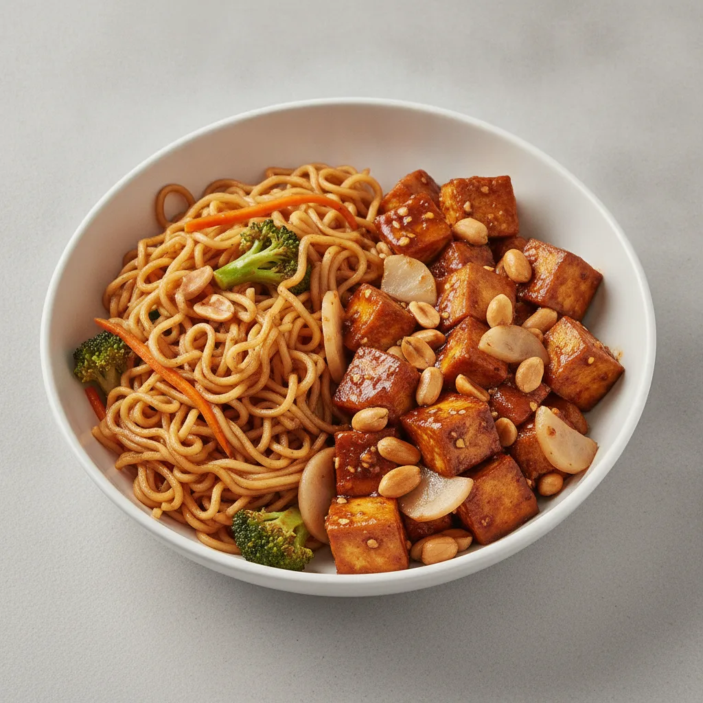 Kung Pao Tofu with Lo Mein Kung Pao Tofu with Lo Mein
