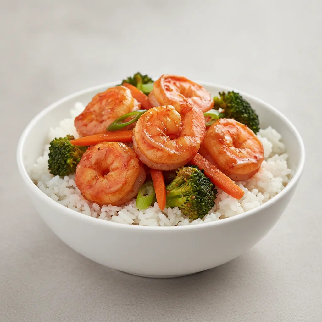 Szechuan Shrimp with White Rice Szechuan Shrimp with White Rice