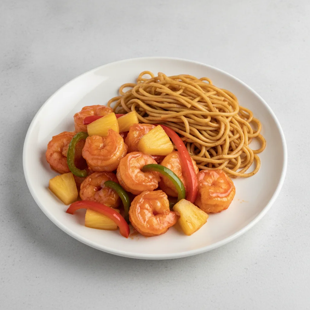 Sweet and Sour Shrimp with Lo Mein Sweet and Sour Shrimp with Lo Mein