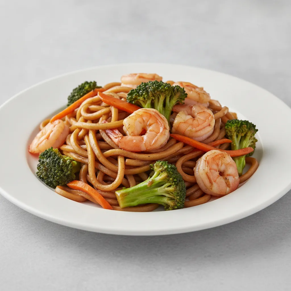 Mandarin Broccoli with Shrimp and Lo Mein Mandarin Broccoli with Shrimp and Lo Mein