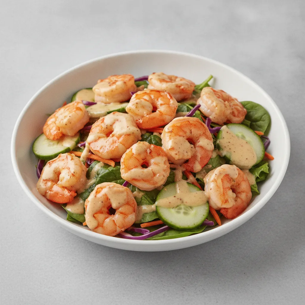 Teriyaki Shrimp Salad with Asian Ginger Dressing Teriyaki Shrimp Salad with Asian Ginger Dressing