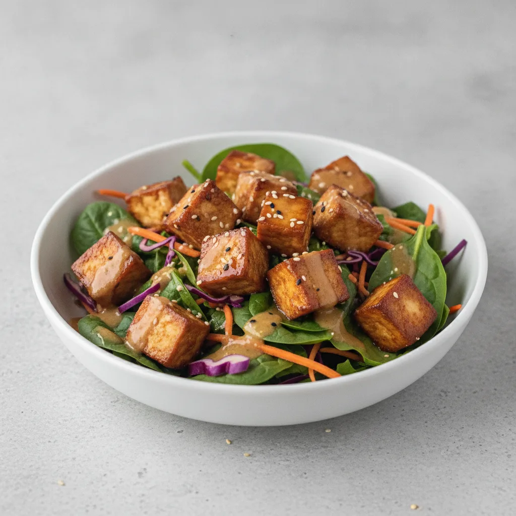 Teriyaki Tofu Salad with Asian Ginger Dressing Teriyaki Tofu Salad with Asian Ginger Dressing