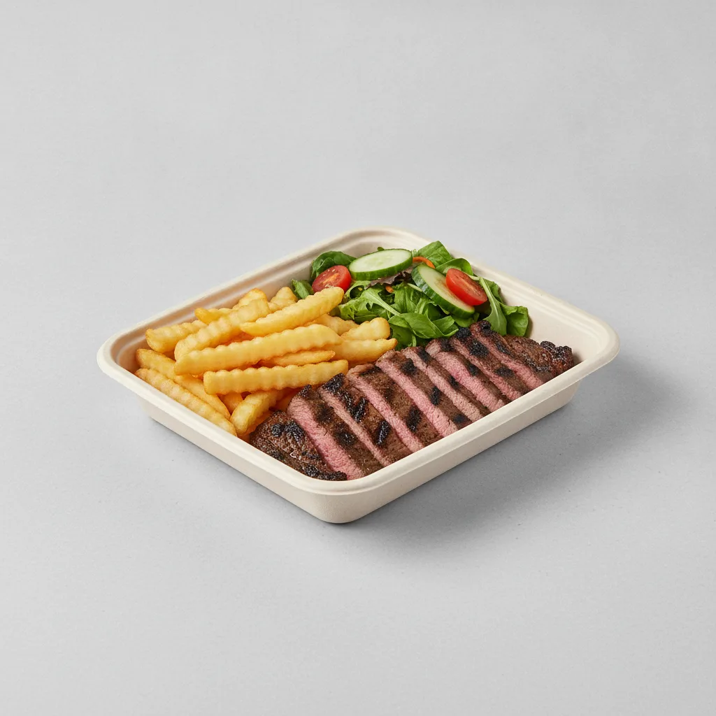 Asada Plate Box — Steak with French Fries / Green Salad Asada Plate Box — Steak with French Fries / Green Salad