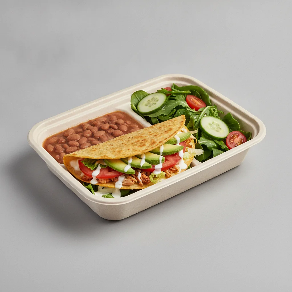 Quesadilla Box — Chicken — Pinto Beans / Green Salad Quesadilla Box — Chicken — Pinto Beans / Green Salad