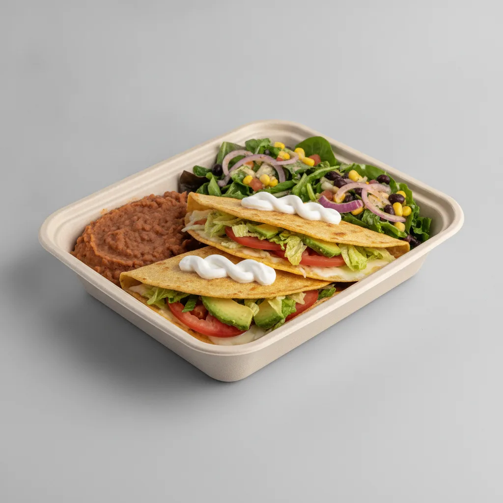 Quesadilla Box — Chicken with Refried Beans / Mexican Salad Quesadilla Box — Chicken with Refried Beans / Mexican Salad