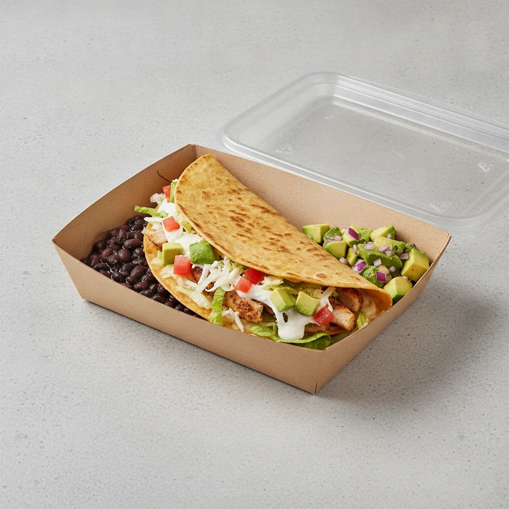 Quesadilla Box — Chicken with Black Beans / Avocado Salad Quesadilla Box — Chicken with Black Beans / Avocado Salad