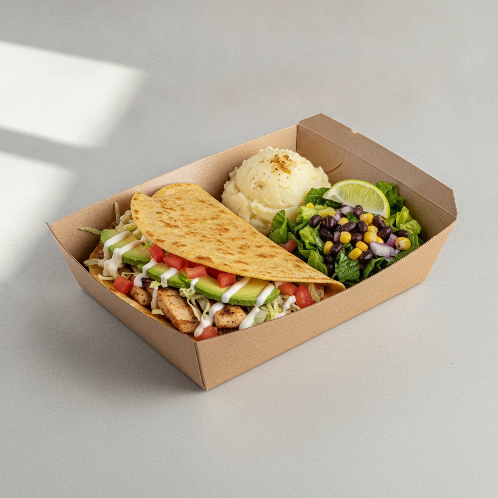 Quesadilla Box — Chicken with Mashed Potato / Mexican Salad Quesadilla Box — Chicken with Mashed Potato / Mexican Salad