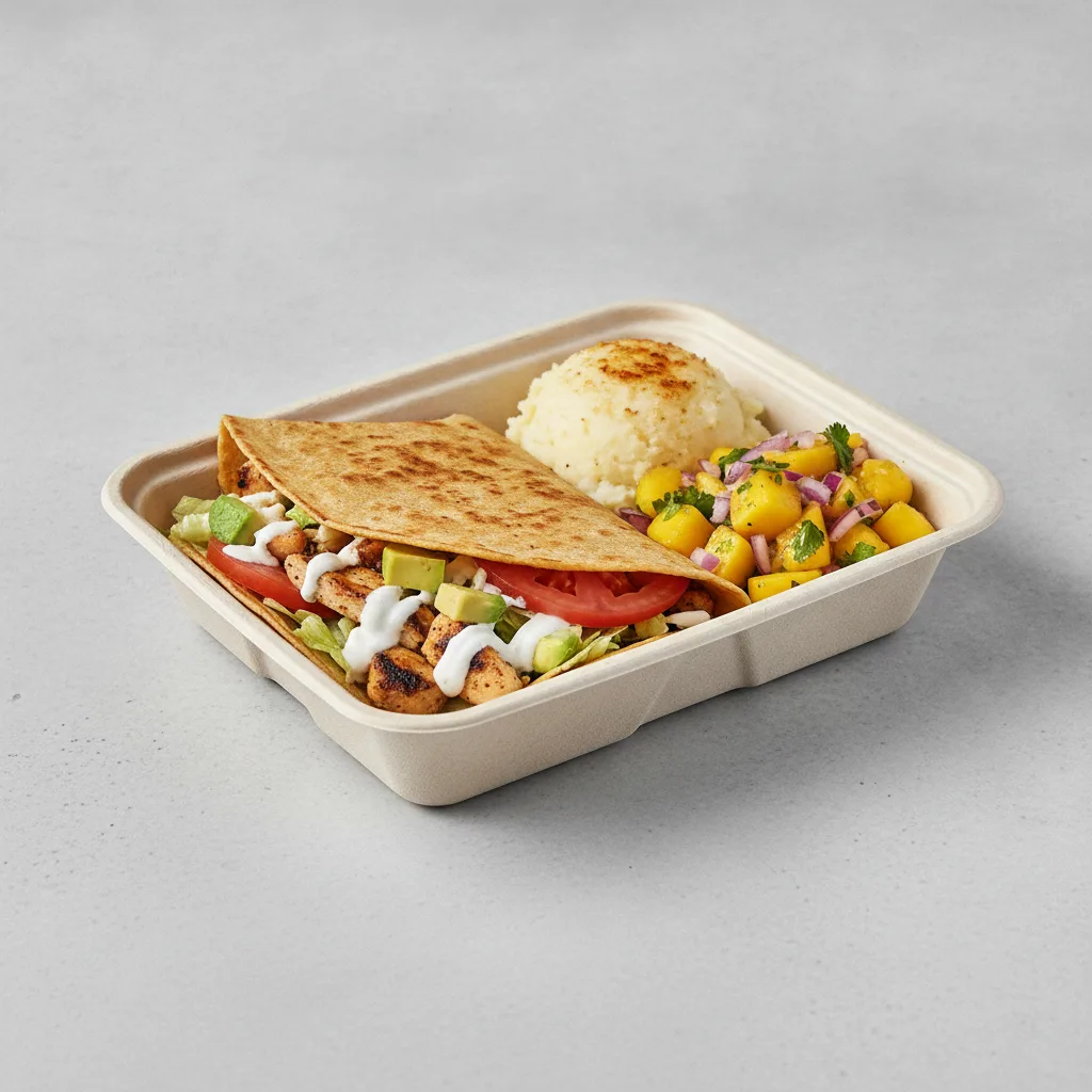 Quesadilla Box — Chicken with Mashed Potato / Mango Salad Quesadilla Box — Chicken with Mashed Potato / Mango Salad