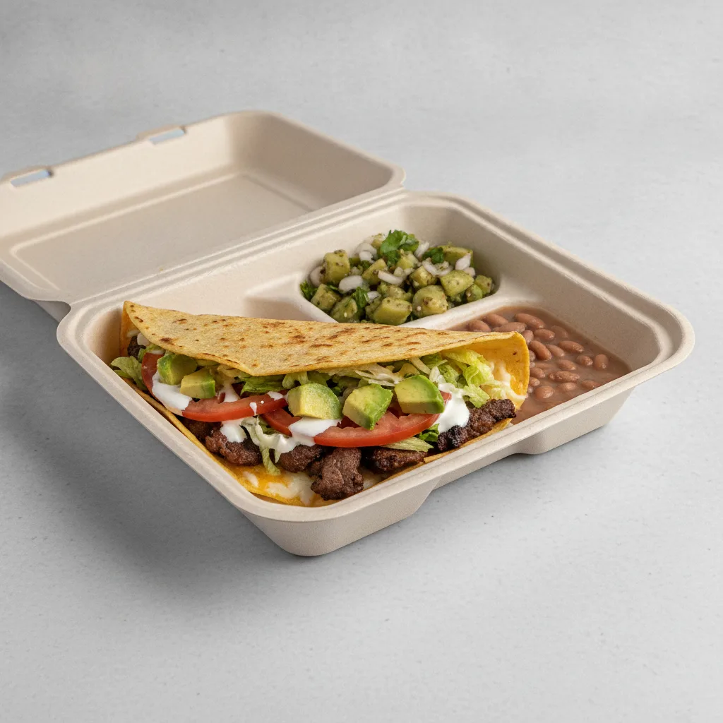 Quesadilla Box — Steak — Pinto Beans / Nopalitos Salad Quesadilla Box — Steak — Pinto Beans / Nopalitos Salad
