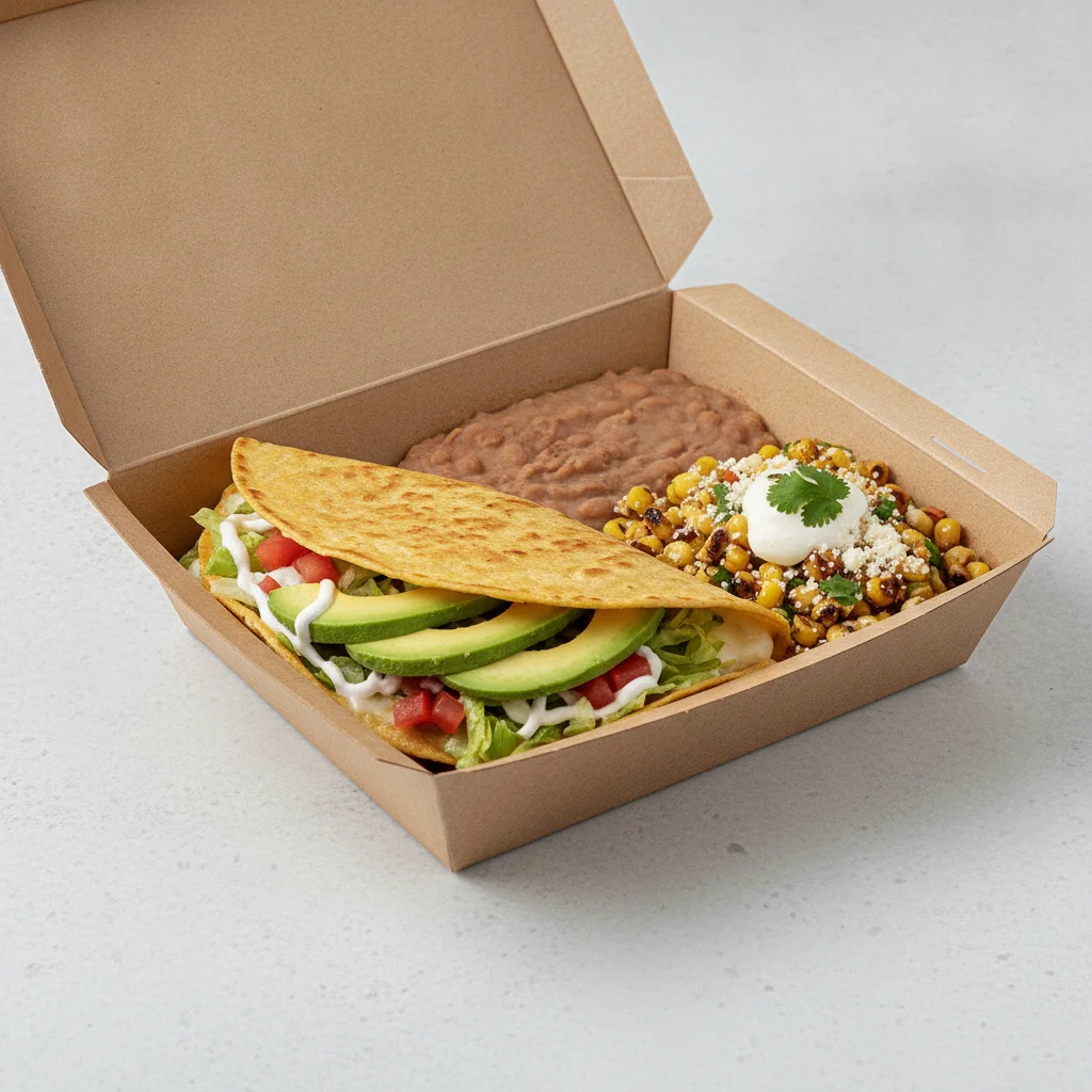Quesadilla Box — Steak with Refried Beans / Street Corn Salad Quesadilla Box — Steak with Refried Beans / Street Corn Salad