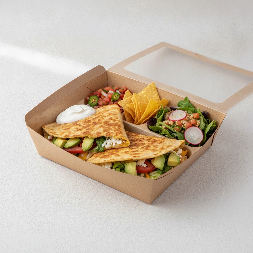 Quesadilla Box — Steak with Pico and Chips / Mexican Salad Quesadilla Box — Steak with Pico and Chips / Mexican Salad