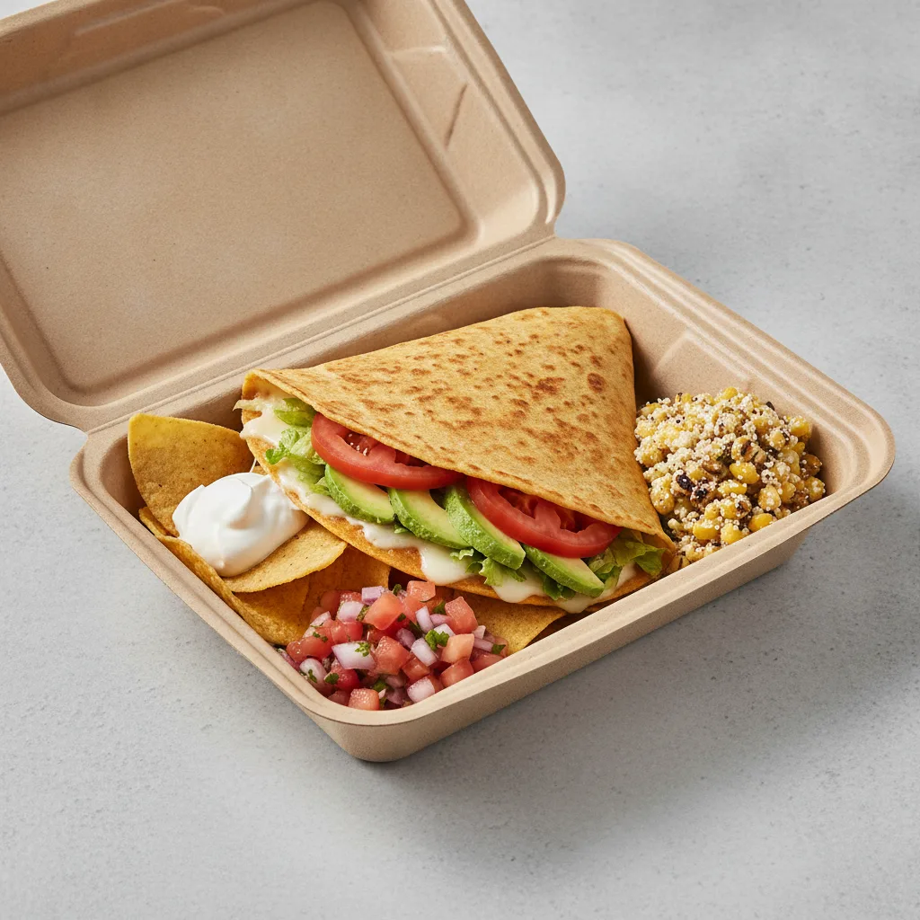 Quesadilla Box — Steak with Pico and Chips / Street Corn Salad Quesadilla Box — Steak with Pico and Chips / Street Corn Salad