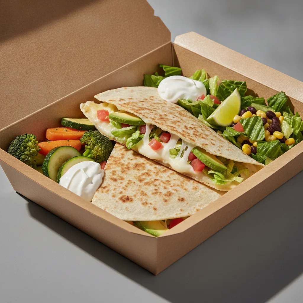 Quesadilla Box — Mix Veggies — Steamed Veggies / Mexican Salad Quesadilla Box — Mix Veggies — Steamed Veggies / Mexican Salad