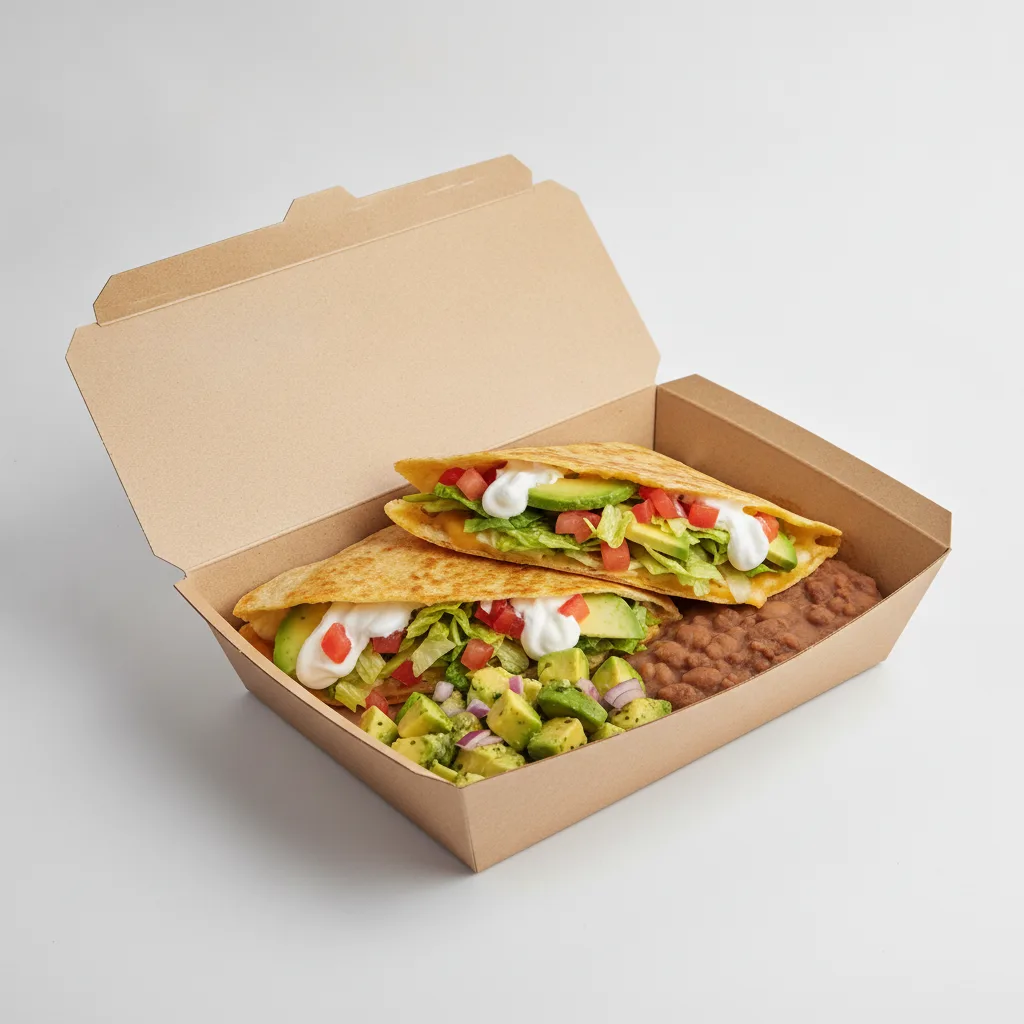 Quesadilla Box — Mix Veggies — Pinto Beans / Avocado Salad Quesadilla Box — Mix Veggies — Pinto Beans / Avocado Salad