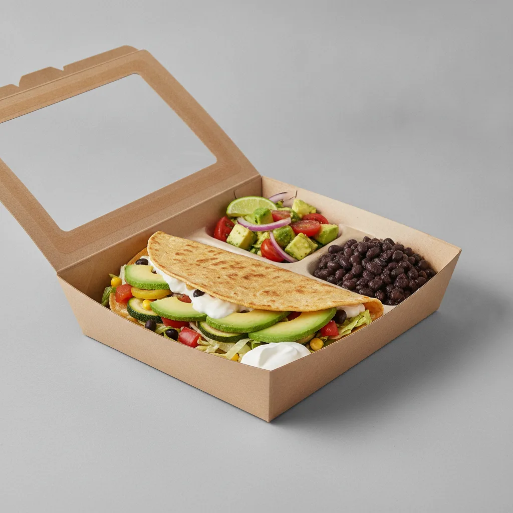 Quesadilla Box — Mix Veggies with Black Beans / Avocado Salad Quesadilla Box — Mix Veggies with Black Beans / Avocado Salad