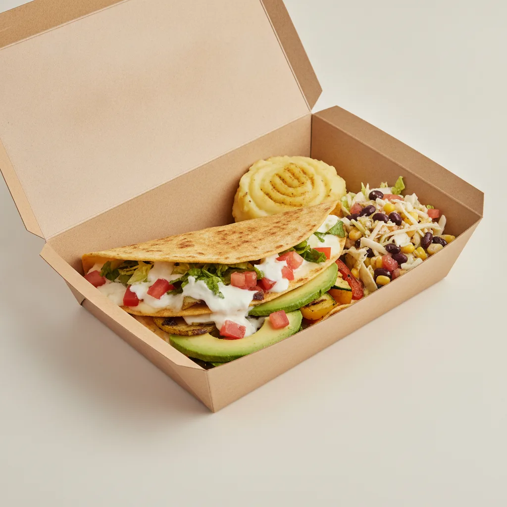 Quesadilla Box — Mix Veggies with Mashed Potato / Mexican Salad Quesadilla Box — Mix Veggies with Mashed Potato / Mexican Salad