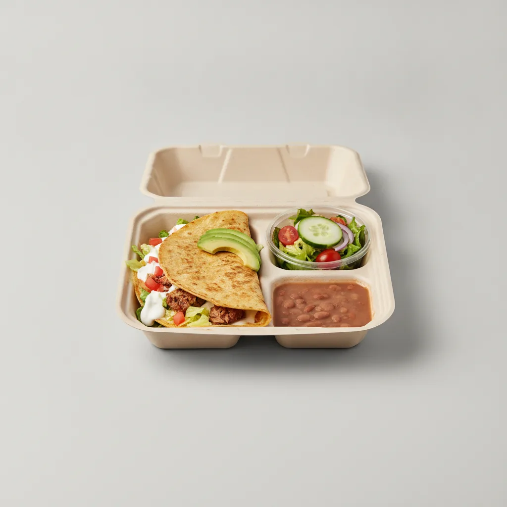 Quesadilla Box — Carnitas — Pinto Beans / Mexican Salad Quesadilla Box — Carnitas — Pinto Beans / Mexican Salad