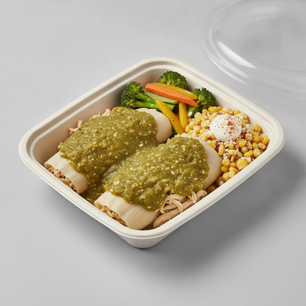 Tamales Box — Chicken Green Salsa — Steamed Veggies / Street Corn Salad Tamales Box — Chicken Green Salsa — Steamed Veggies / Street Corn Salad