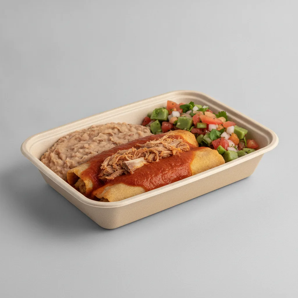 Tamales Box — Pork w/ Red Sauce with Refried Beans / Nopalitos Salad Tamales Box — Pork w/ Red Sauce with Refried Beans / Nopalitos Salad