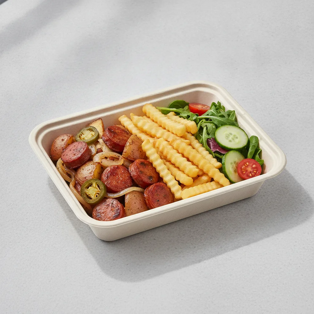 Chorizo Potatoes Boxed Lunch — French Fries / Green Salad Chorizo Potatoes Boxed Lunch — French Fries / Green Salad