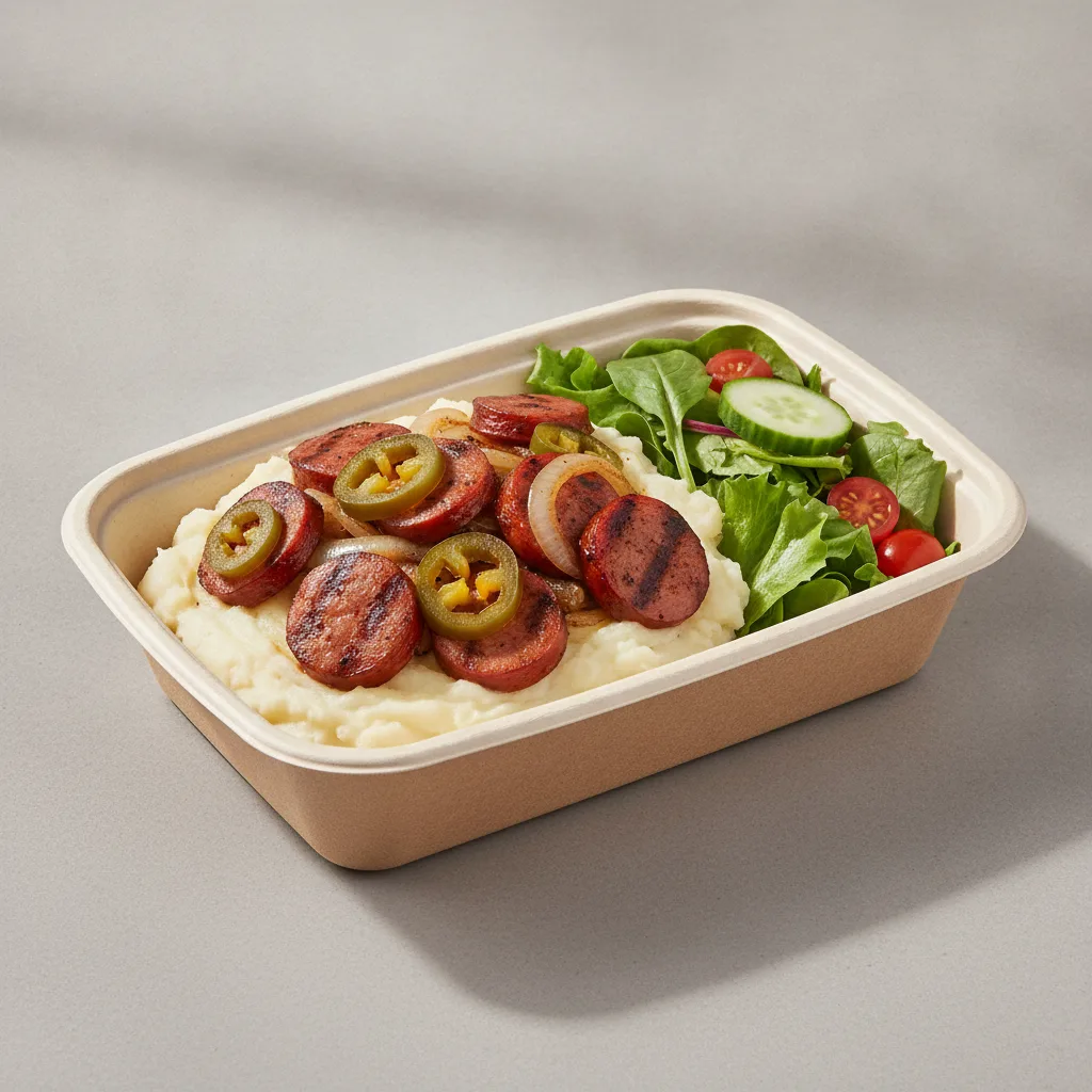 Chorizo Potatoes Boxed Lunch — Mashed Potato / Green Salad Chorizo Potatoes Boxed Lunch — Mashed Potato / Green Salad