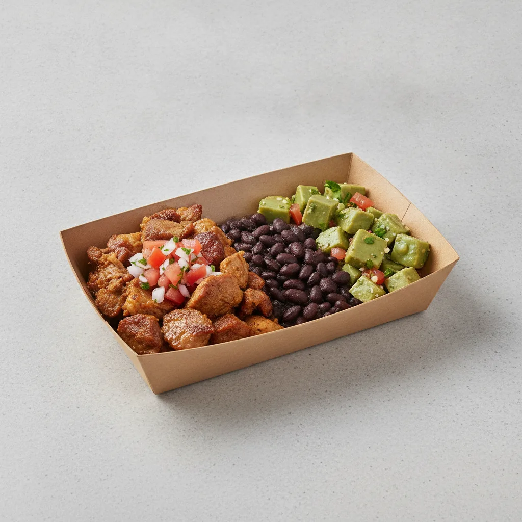 Carnitas Boxed Lunch — Black Beans / Nopalitos Salad Carnitas Boxed Lunch — Black Beans / Nopalitos Salad