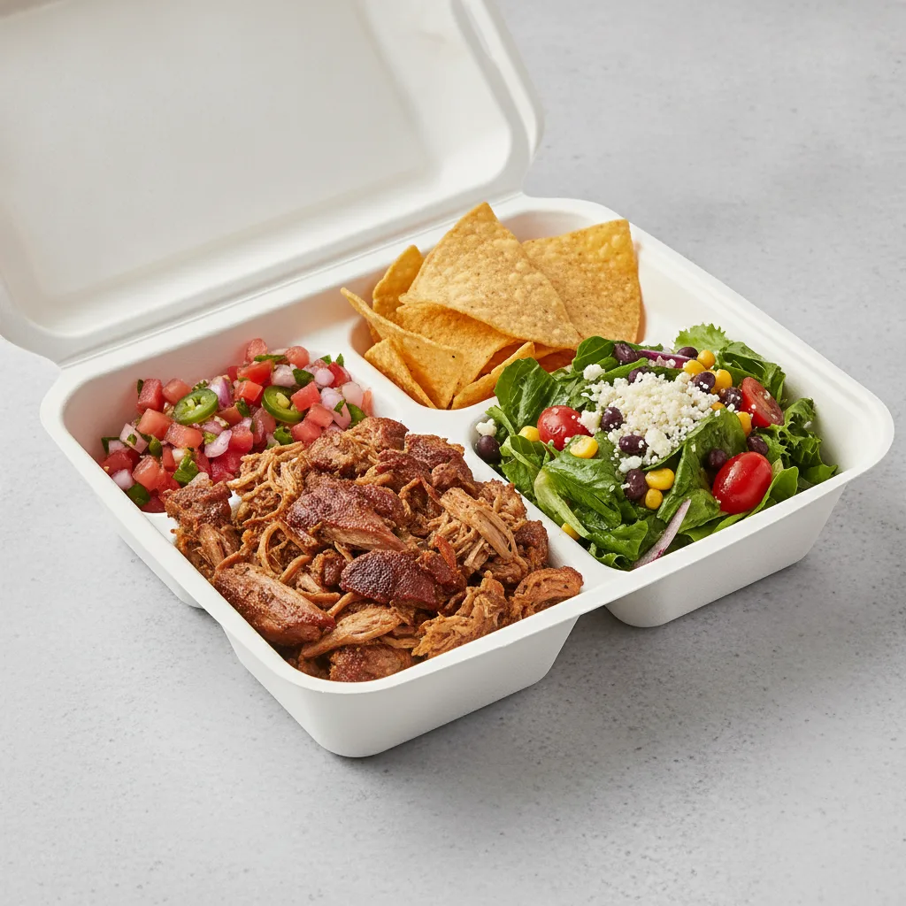 Carnitas Boxed Lunch — Pico and Chips / Mexican House Salad Carnitas Boxed Lunch — Pico and Chips / Mexican House Salad