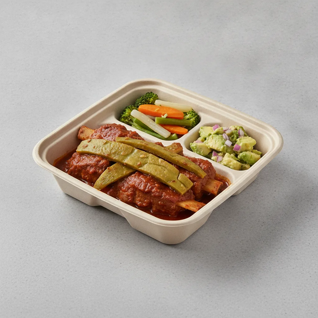 Costilla de Adobo Boxed Lunch with Steamed Mix Veggies / Avocado Salad Costilla de Adobo Boxed Lunch with Steamed Mix Veggies / Avocado Salad