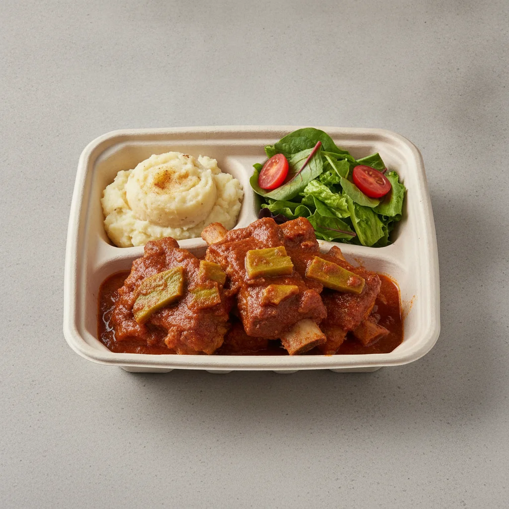 Costilla de Adobo Boxed Lunch with Mashed Potato / Green Salad Costilla de Adobo Boxed Lunch with Mashed Potato / Green Salad
