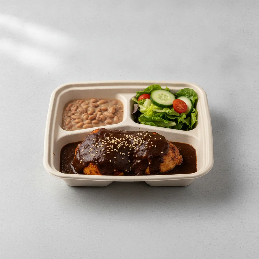 Mole Boxed Lunch with Pinto Beans / Green Salad Mole Boxed Lunch with Pinto Beans / Green Salad