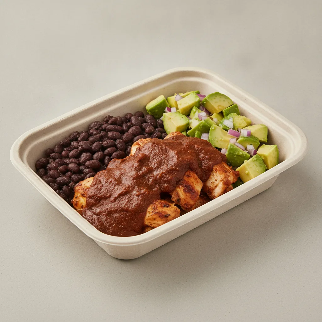 Mole Boxed Lunch with Black Beans / Avocado Salad Mole Boxed Lunch with Black Beans / Avocado Salad