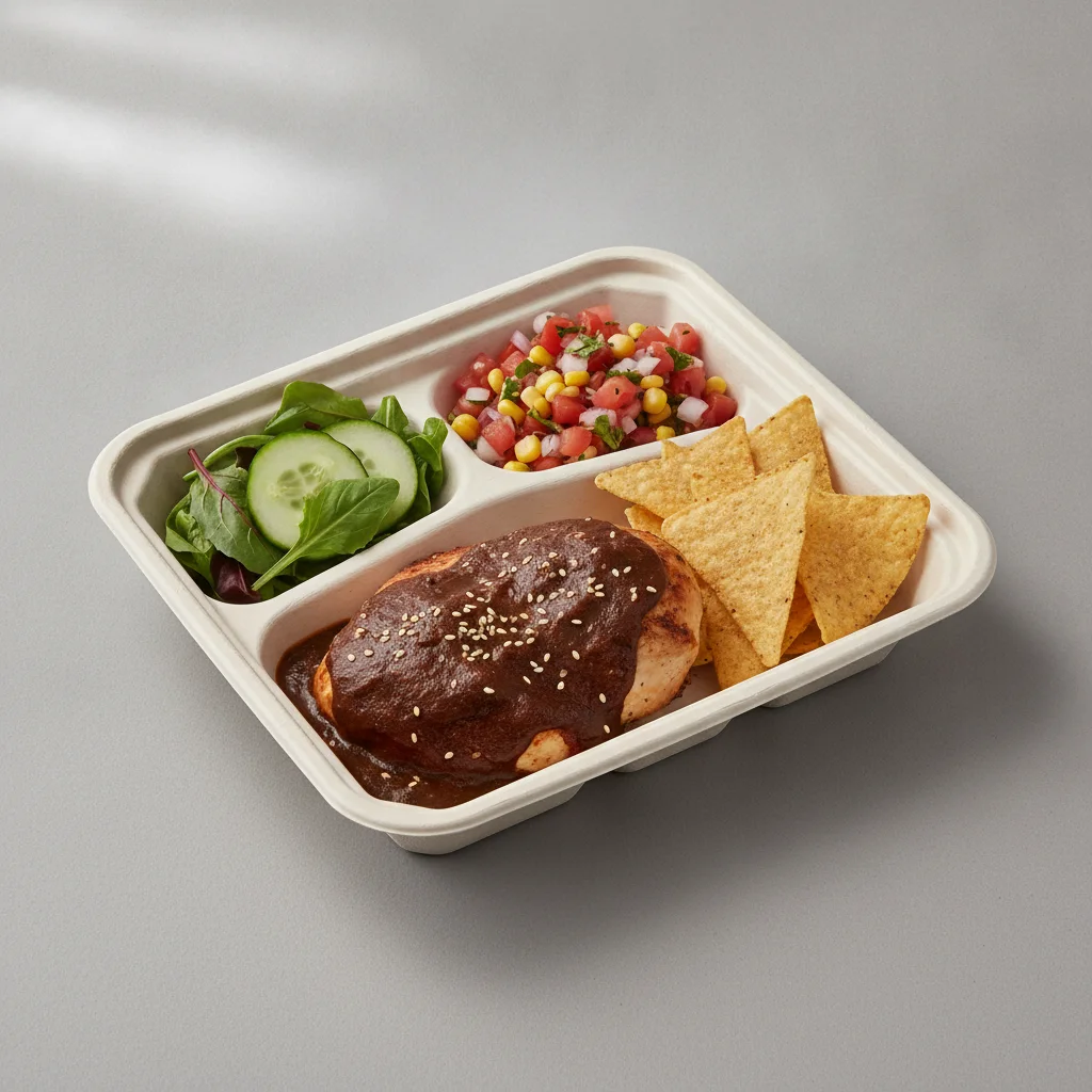 Mole Boxed Lunch with Pico and Chips / Green Salad Mole Boxed Lunch with Pico and Chips / Green Salad