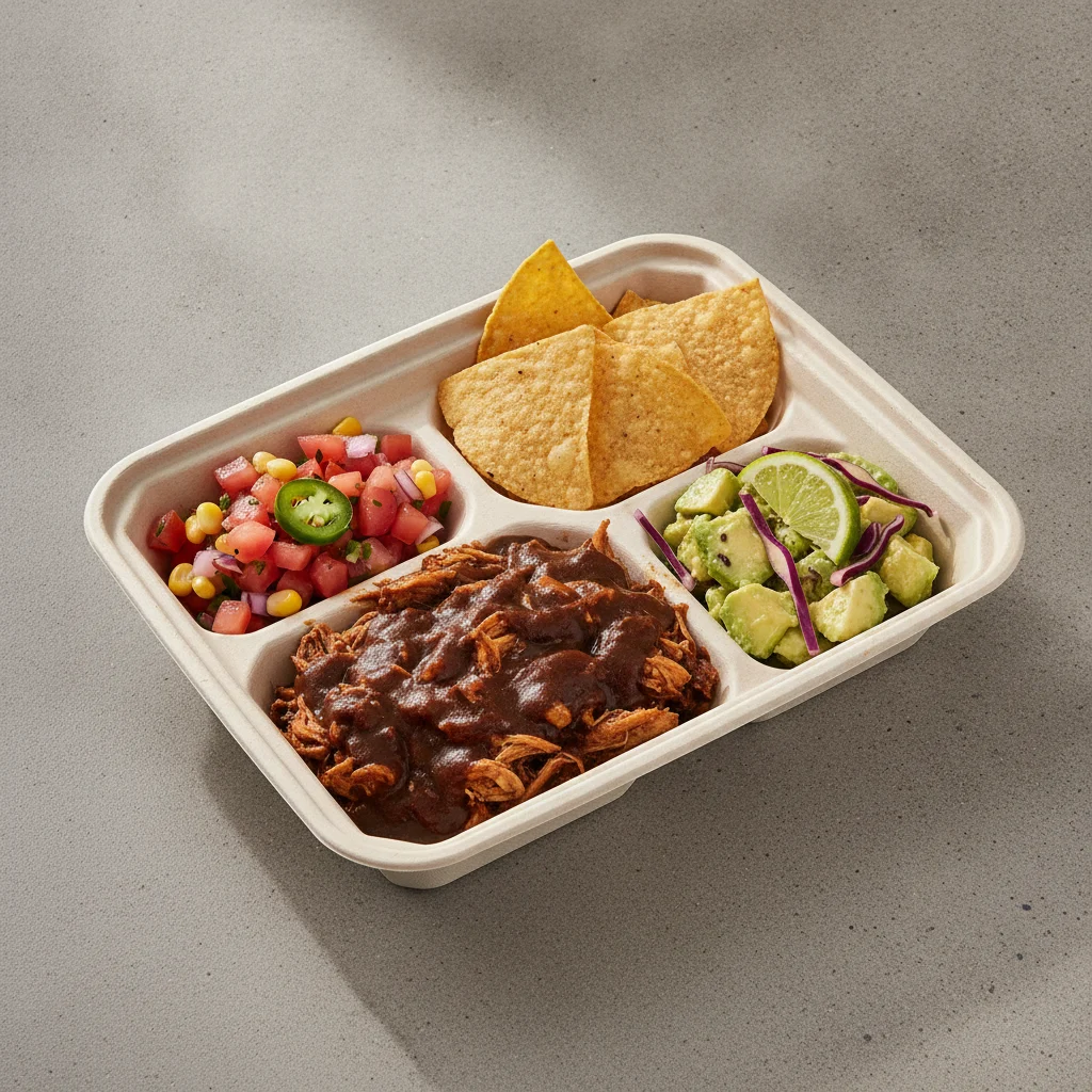 Mole Boxed Lunch with Pico and Chips / Avocado Salad Mole Boxed Lunch with Pico and Chips / Avocado Salad
