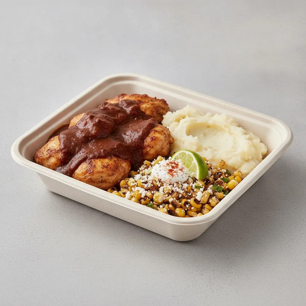 Mole Boxed Lunch with Mashed Potato / Street Corn Salad Mole Boxed Lunch with Mashed Potato / Street Corn Salad